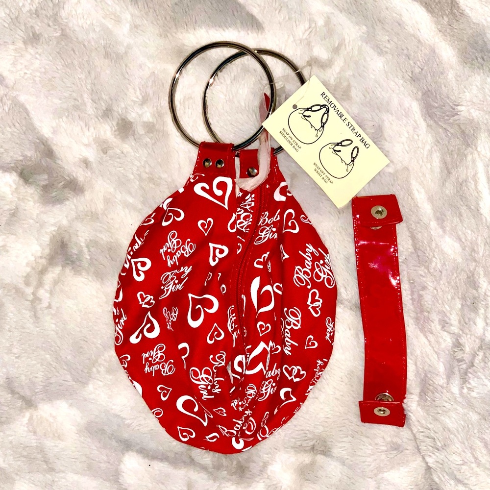 Baby Girl New 100% Cotton Red Mini Hobo Bag 13”L x 4”W x 6”H